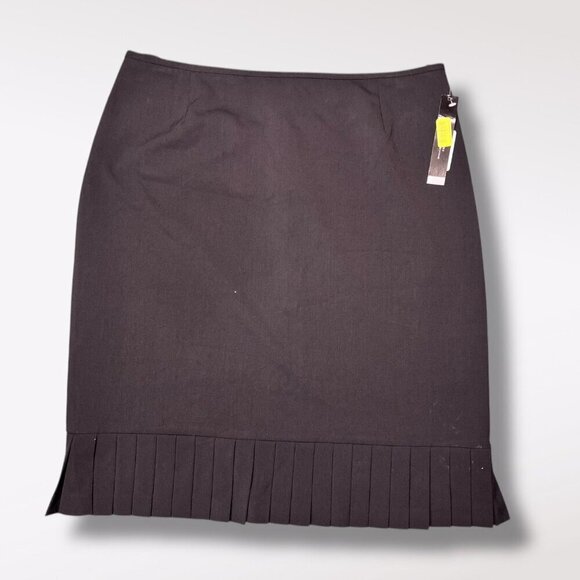 Tahari Arthur S. Levine Pleated Hem Black Pencil Skirt 12❗️FLAWED❗️ - Picture 1 of 12